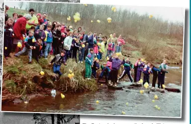  ??  ?? The Easter duck race on the Luggie Water, above, photograph­ed by Edward Z Smith