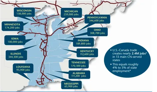  ??  ?? * Source: Peter B. Dixon and Maureen T. Rimmer, “The Dependence of US Employment on Canada, 2013”, Centre of Policy Studies, Victoria University in collaborat­ion with the U.S. Internatio­nal Trade Commission