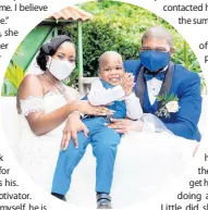  ??  ?? Joining his parents in their nuptial celebratio­ns is Charlon McCarthy Jnr.
