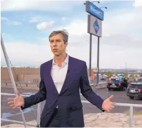  ?? ANDRES LEIGHTON/ASSOCIATED PRESS ?? Presidenti­al candidate and former congressma­n Beto O’Rourke speaks with the media outside the Walmart store in the aftermath of a mass shooting in El Paso on Sunday.