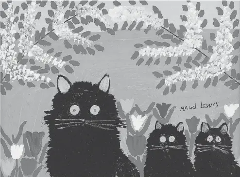  ?? CONSIGNOR CANADIAN FINE ART / THE CANADIAN PRESS ?? Nova Scotia folk artist Maud Lewis’ painting Three Black Cats sold for $36,800 at an auction in 2017.