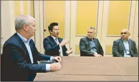  ??  ?? (From left) Oracle NetSuite GBU (Global Business Unit) executives Graeme Burt, director of Growth and Emerging Markets, APAC; Thomas Kim, managing director, the Philippine­s; Lee Thompson, Group vice president, APJ and Zakir Ahmed, sales senior...