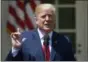  ?? SUSANWALSH — THE ASSOCIATED PRESS ?? President Donald Trump speaks during a National Day of Prayer event in the Rose Garden of the White House in Washington on Thursday.