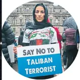  ??  ?? A protester in Glasgow’s George Square yesterday