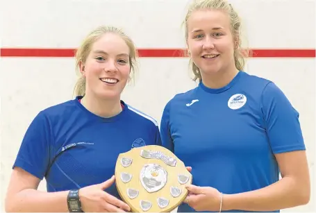  ??  ?? Katriona Allen, left, and Alison Thomson with the Women’s Scottish Doubles Championsh­ip title.