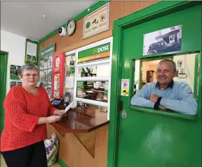  ?? Photo: Domnick Walsh ?? Retiring post master Henry Keogh and his wife, Anne, at Rockchapel Post Office, which is closing.