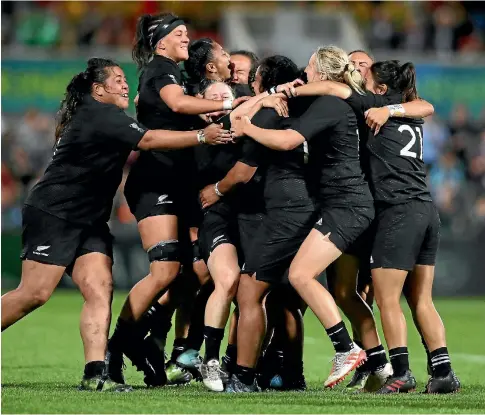 ?? PHOTO: GETTY IMAGES ?? Many of the world champion Black Ferns will be never be as happy as they are now.