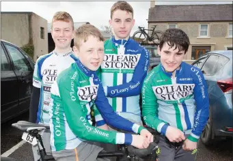  ??  ?? Stephen Sheehan, William O’Connor, Ruairi Murphy and James Aspel who took part in the underage Drumm Cup in Currow on Sunday