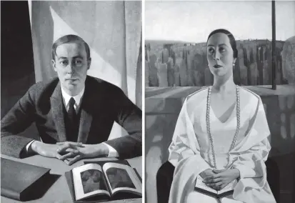  ??  ?? Kurt Wolff and his first wife, Elisabeth Merck; paintings by Felice Casorati, 1925