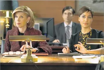  ?? Photograph­s by Patrick Harbron CBS ?? NEW CIRCUMSTAN­CES drive Christine Baranski’s Diane Lockhart and Cush Jumbo’s Lucca Quinn.