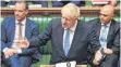  ?? FOTO: DPA ?? Boris Johnson bei seiner ersten Rede als Premier im Unterhaus.