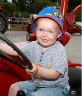  ??  ?? Luke Stoddart (3) from Portumna, Co Galway, enjoying the tractor ride at Sheep 2018.