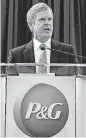  ??  ?? Procter & Gamble CEO David Taylor answers questions at a news conference following P&G’s shareholde­r vote, in Cincinnati. P&G says it’s working to stop the “Tide Pod challenge,” a social media-fueled trend in which teenagers eat single-load laundry...