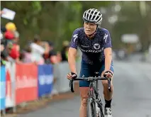  ?? GETTY IMAGES ?? Kate McIlroy finishes stage two at Mengler’s Hill in South Australia during the 2018 Tour Down Under in January.