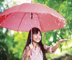  ??  ?? When raindrops keep falling, keep children away from sickness by ensuring proper nutrition and immunity.