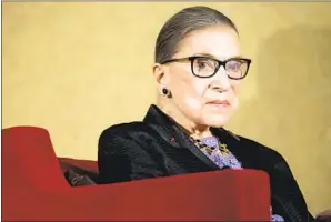  ?? Craig Fritz Associated Press ?? SUPREME COURT JUSTICE Ruth Bader Ginsburg set high expectatio­ns for her law clerks and taught them to choose unassailab­le logic and essential truths over bluster.