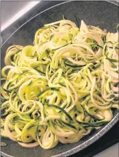  ?? ERIN SULLEY PHOTO ?? Fry the zoodles with a little oil and a dash of salt and pepper. A hint of chili flakes wouldn’t go astray.