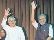  ?? SANTOSH KUMAR/HT ?? Bihar CM Nitish Kumar and BJP leader Sushil Modi.