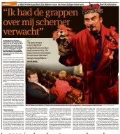  ??  ?? In 2009 in deze krant, na een bezoek van Bart De Wever aan een van zijn Franstalig­e shows. “Hij is na het slotapplau­s heel lang in de zaal blijven zitten.”