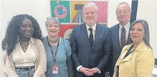  ?? ?? Angus Robertson, centre, with EU Ambassador to the UK Pedro Serrano, second right, at the opening of In Short Europe: The European Short Film Festival