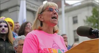  ?? STUART CAHILL — BOSTON HERALD ?? State Senate President Karen Spilka says a sales tax weekend will happen, once.