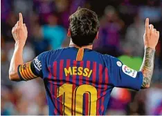 ?? Foto: Lluis Gene, afp ?? Lionel Messi ist und bleibt der Torgarant des FC Barcelona. Am Wochenende traf er gleich im Doppelpack.