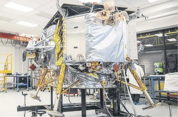  ?? PICTURE: ESA/NASA/OPEN UNIVERSITY/RAL SPACE/ASTROBOTIC ?? The Moon lander carrying the Uk-built Ion Trap Mass Spectromet­er on the first private probe to land on the lunar surface, which could launch as early as next week