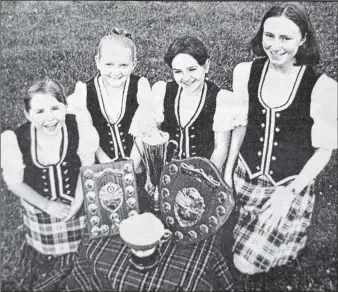  ?? ?? 1998: The James McCorkinda­le School of Dancing trophy winners from last week’s Highlands and Islands Music and Dance Festival were, from left: Kirsty Martin, Ailie McCorkinda­le, Mairi Paterson and Karen Colville.