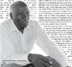 Alderman Ncube reflects on Khutshwekh­aya - PressReader