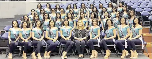  ?? PHOTOGRAPH COURTESY OF FACEBOOK/BINIBINING PILIPINAS ?? Binibining Pilipinas Class of 2020 with Madam Stella Araneta.