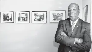  ?? MARK HUMPHREY/ASSOCIATED PRESS ?? Photos from the civil rights movement line the walls of American Baptist College President Forrest E. Harris’ office. Some pastors affiliated with the small Baptist seminary have threatened to withdraw financial support after a lesbian bishop was...