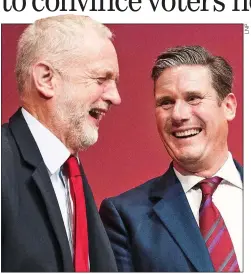  ??  ?? LAST LAUGH: Sir Keir with Jeremy Corbyn when they were allies