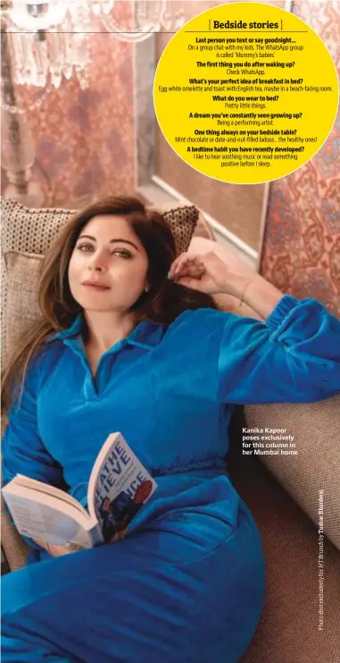  ??  ?? Kanika Kapoor poses exclusivel­y for this column in her Mumbai home