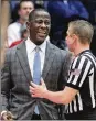  ?? DAVID JABLONSKI / STAFF ?? Dayton’s Anthony Grant argues a call Saturday during the game against UMass.