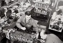  ??  ?? Far left: Not your everyday engine-building workshop. Work begins on the first series of flat-12 motors