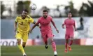  ??  ?? Real Madrid’s Nacho (right) vies for the ball with Álvaro Negredo. Photograph: Helios de la Rubia/Real Madrid/Getty