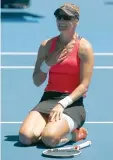  ?? — Reuters ?? Serena Williams of the US and Mirjana Lucic-Baroni reacts after beating their rivals in the Australian Open.