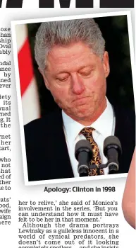  ?? ?? Apology: Clinton in 1998