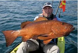  ??  ?? What a treat to be able to land a big cubera snapper from a kayak