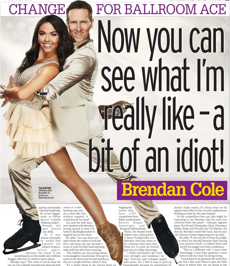  ?? ?? TALENTED Vanessa and Brendan in action on Dancing on Ice