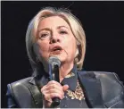  ?? REED SAXON/AP ?? Hillary Clinton was vocal in defending her husband and confrontin­g his critics.