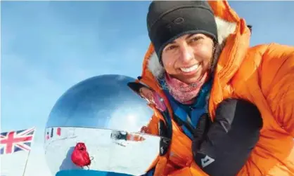 ?? ?? Preet Chandi is thought to be the first woman of colour to complete a solo crossing on Antarctica. Photograph: SUPPLIED