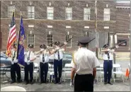  ?? CELIA SEUPEL — DAILY FREEMAN ?? Members of Veterans of Foreign Wars Post No. 1386 in Kingston fire a salute during Saturday’s event.