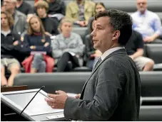  ?? ROSS GIBLIN/
STUFF ?? David Seymour at a debate on his bill in Wellington last year.