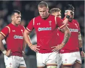  ??  ?? Dejection for Wales in Auckland.