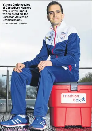  ?? Picture: Jason Dodd Photograph­y ?? Yiannis Christodou­lou of Canterbury Harriers who is off to France this weekend for the European Aquathlon Championsh­ips