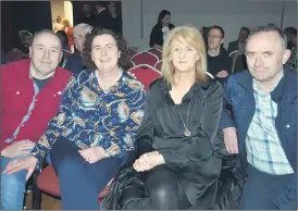  ?? (Pic: John Ahern) ?? Supporting last Friday night’s ‘earthquake’ concert in Tallow Community Centre, were l-r: Fergal and Brenda Meagher from Ballysagga­rt, with Evelyn and Michael Barry from Ballyduff Upper.