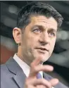  ??  ?? SPREADING WEALTH: House Speaker Paul Ryan touts programs in big bill.