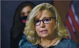  ?? J. SCOTT APPLEWHITE — THE ASSOCIATED PRESS ?? Rep. Liz Cheney, R-Wyo., is in danger of being stripped of her leadership role in the Republican Party.