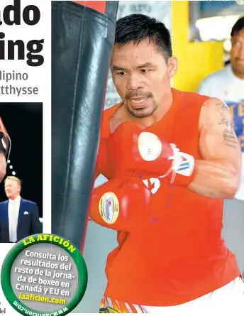  ??  ?? Manny Pacquiao se prepara en Manila